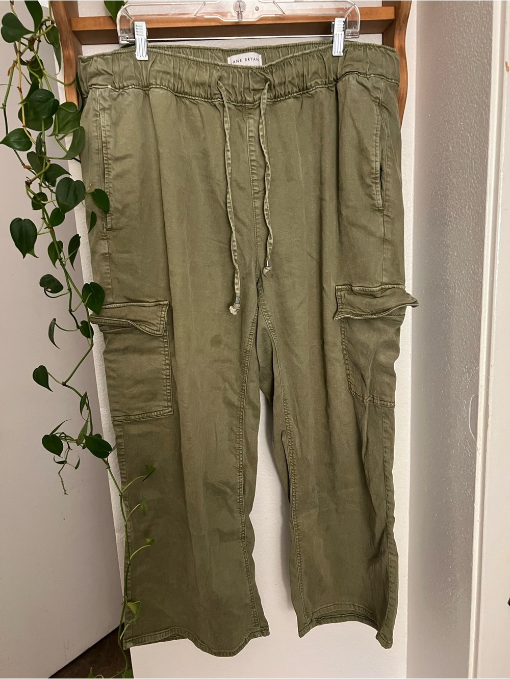 Lane Bryant Olive Green Cargo Drawstring Pants
